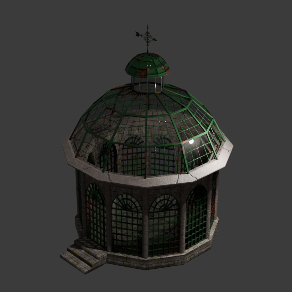 Round old victorian greenhouse